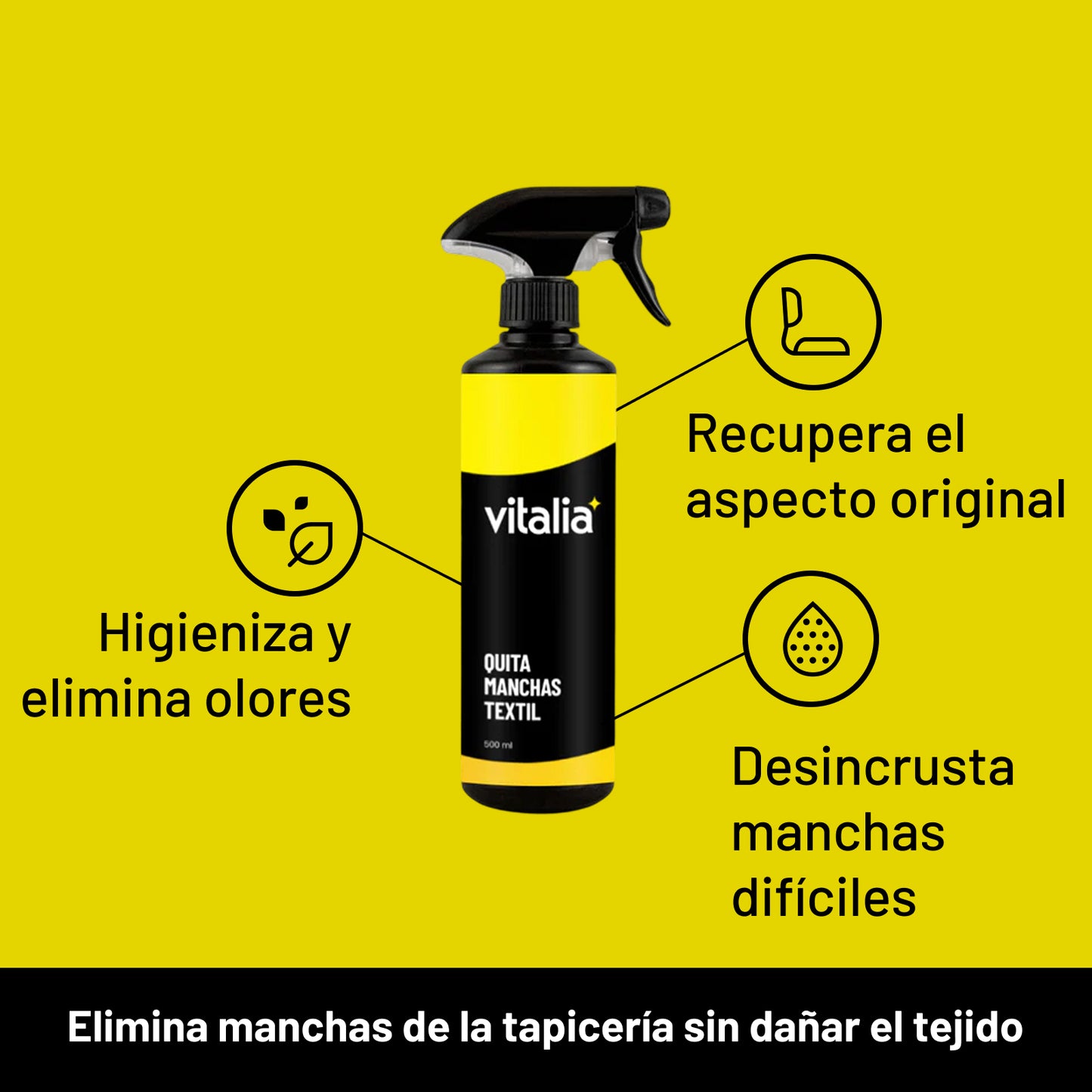 Quita Manchas Textil 500ml - Limpia Tapicerías